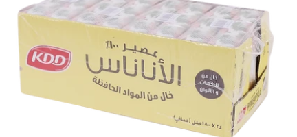 كي دي دي عصير اناناس بدون سكر 24 حبة 180 مل