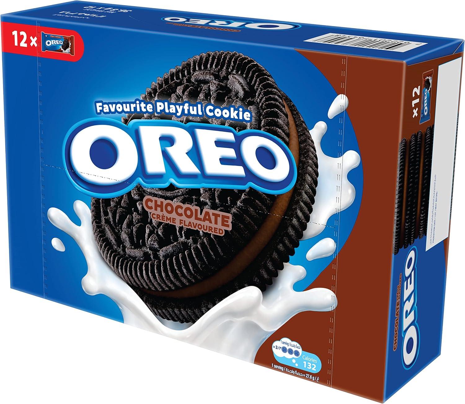 بسكويت أوريو بنكهة الشوكولاتة 12حبه