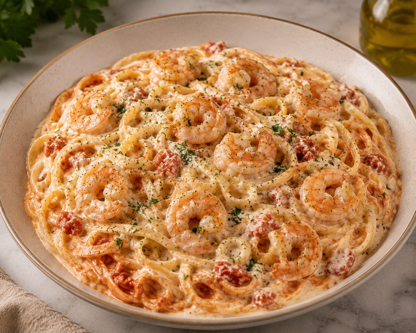 shrimp pink sauce pasta