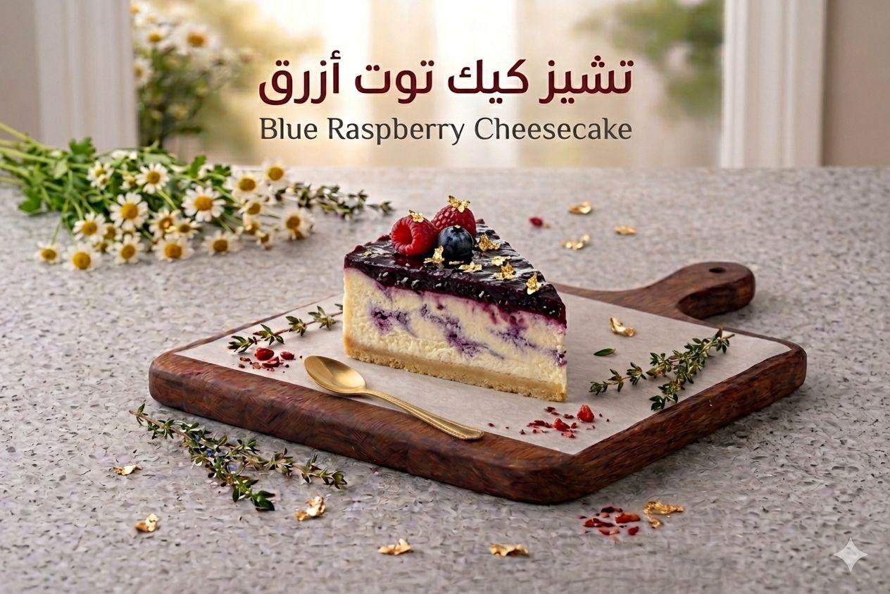 تشيز كيك توت ازرق