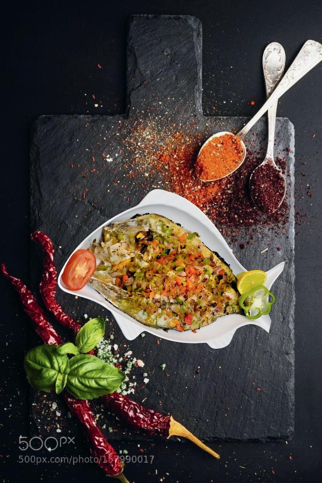 سمك مشوي خضار