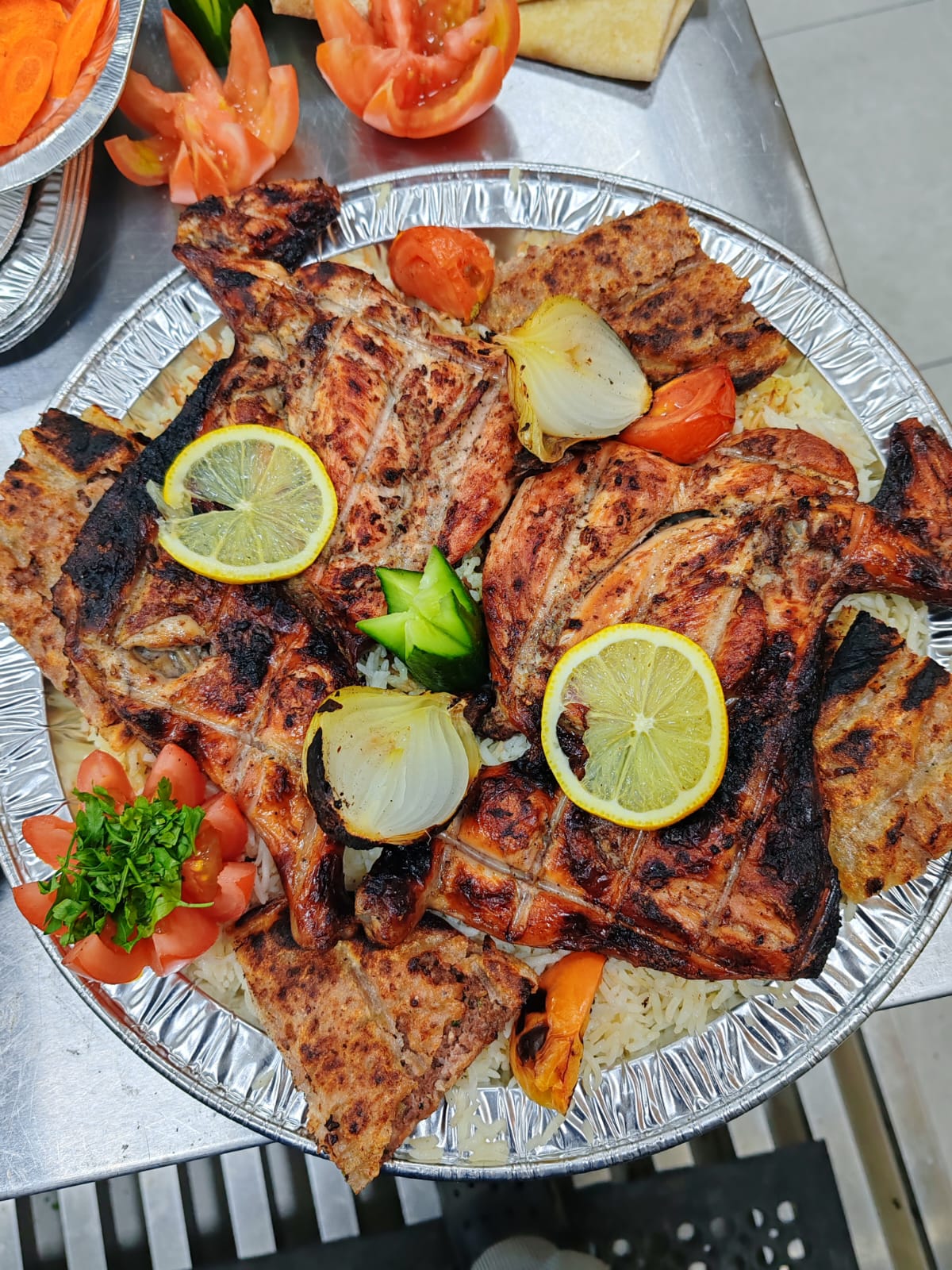 حبة دجاجة على الفحم + نفرين رز (2)