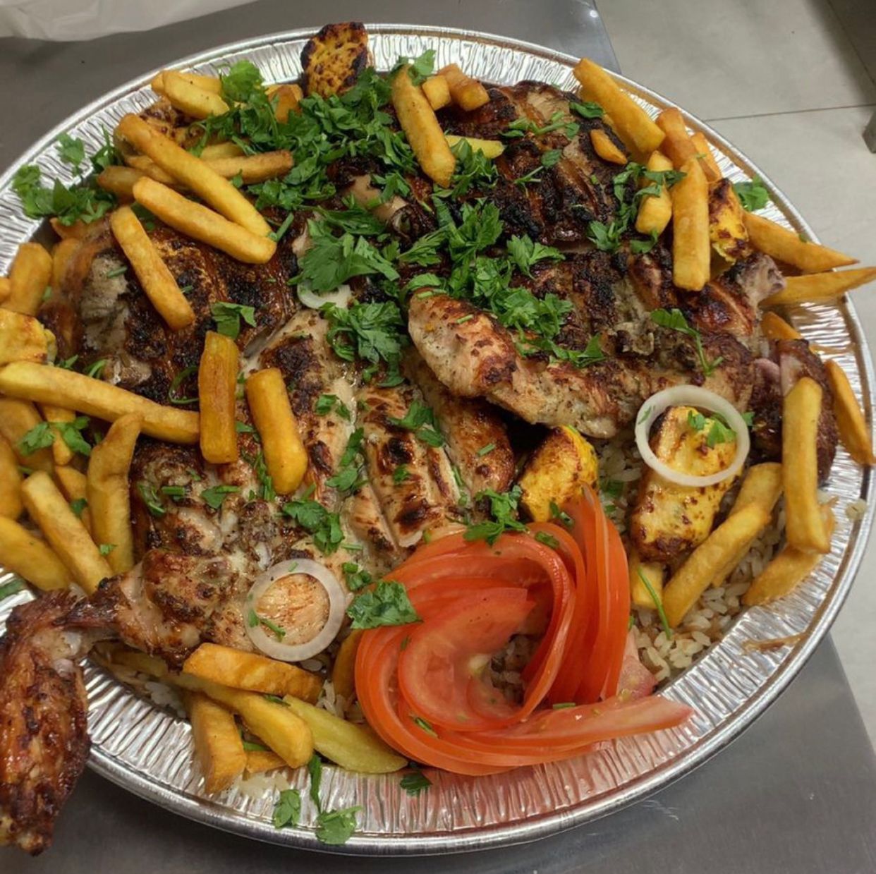 حبة دجاجة على الفحم + نفرين رز (2)